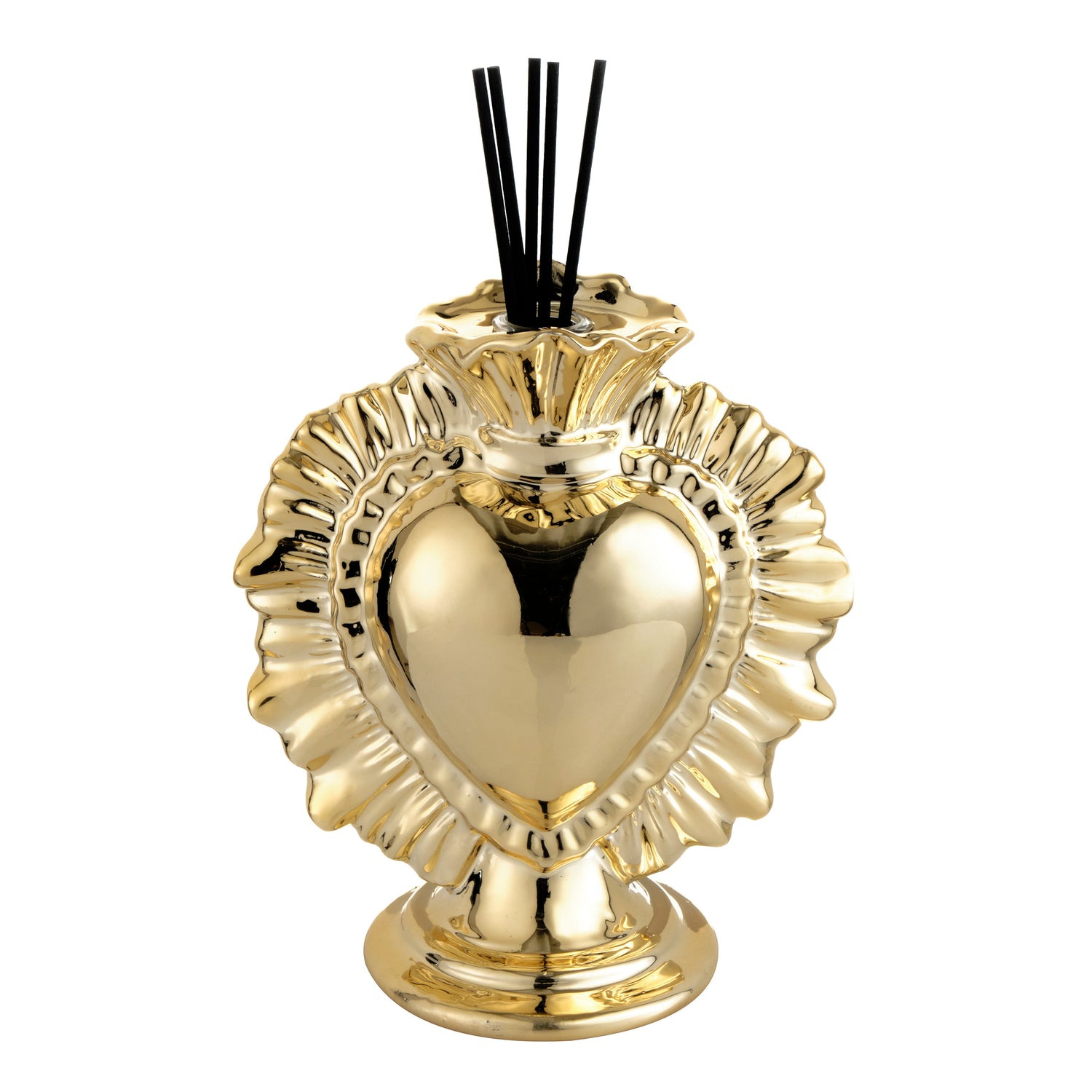 MONTEMAGGI Ex Voto Oro Profumatore con Stecchini per Essenze 15cm Ceramica