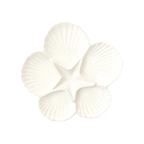Antipastiera Coquillages Easy Life in porcellana bianca a forma di conchiglia