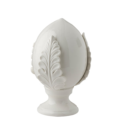MONTEMAGGI Pumo Bianco Decorazione H22cm Dipinto a Mano Porcellana