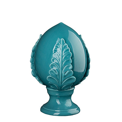 MONTEMAGGI Pumo Turquoise Decoration H22cm Hand Painted Porcelain