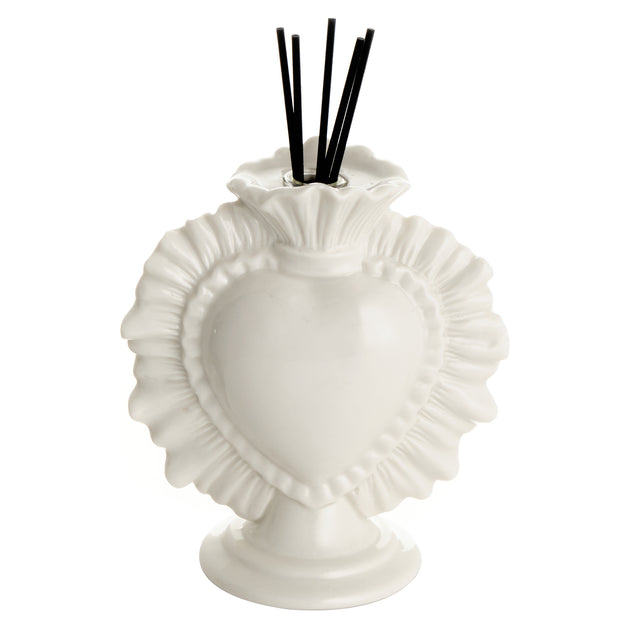 MONTEMAGGI Ex Voto Bianco Profumatore con Stecchini per Essenze 15cm Ceramica