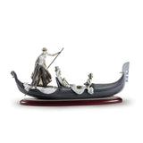 LLADRO' Scultura Coppia Gondola Edizione Numerata 45x76cm Porcellana