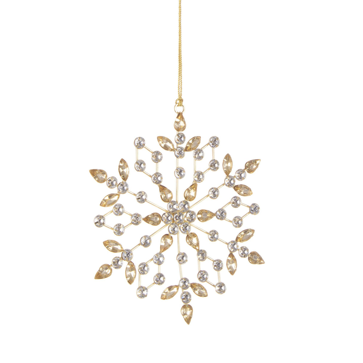 BIZZOTTO Pendaglio Addobbo di Natale Jexon Fiocco di Neve Oro 15cm