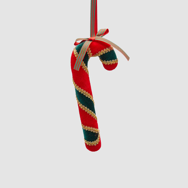 Bastoncino di zucchero EDG in tessuto rosso e bianco 18 cm