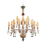 LLADRO' Chandelier Ivy e Seed 20 Luci Medio Spezie 138x115cm Porcellana