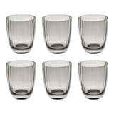 ROSE & TULIPANI Prismia Bicchiere Acqua Set 6 Pezzi 310ml Grigio Pasta di Vetro
