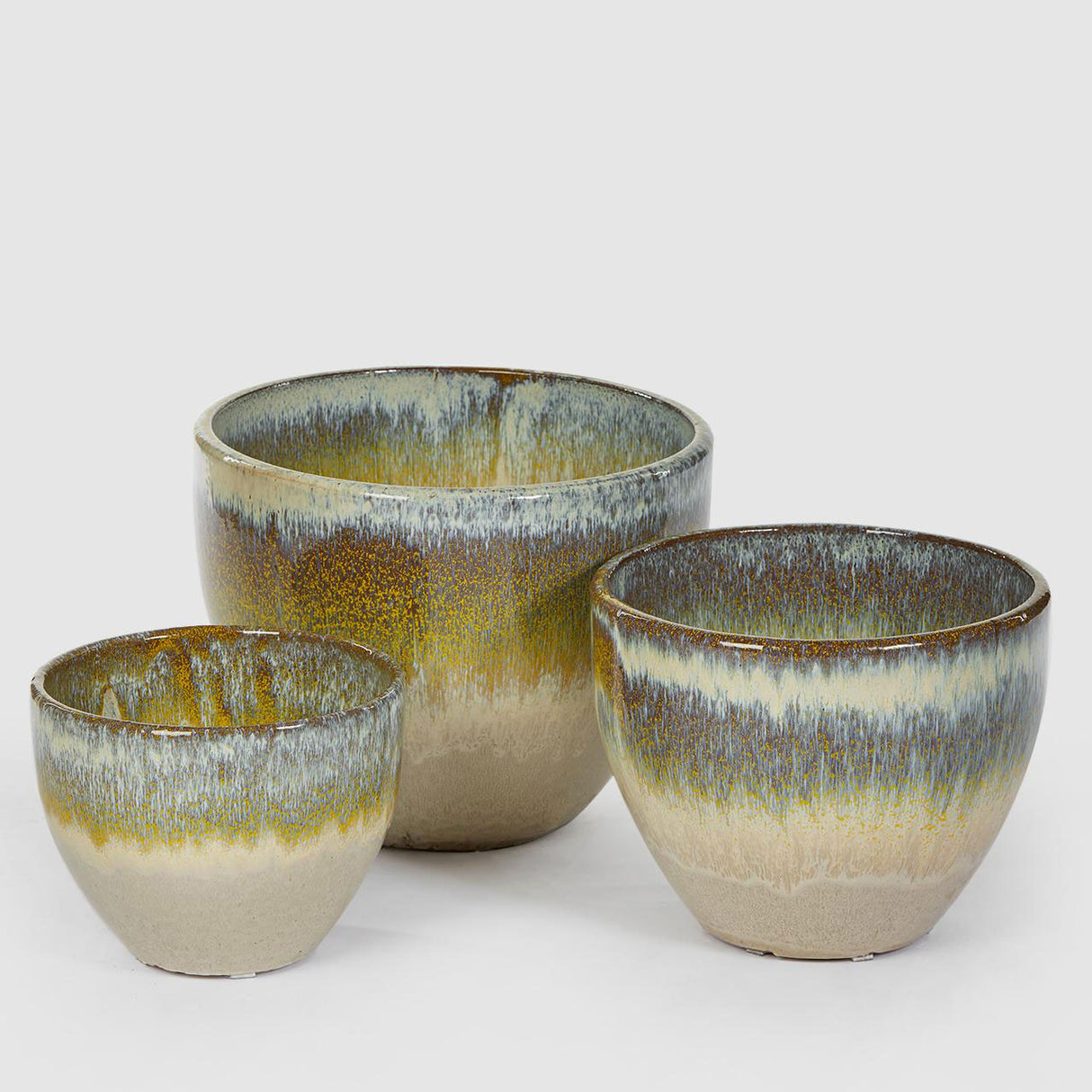 EDG Enzo De Gasperi Vaso Porta Piante Glaze in Ceramica Piccolo 23x28cm Multicolore