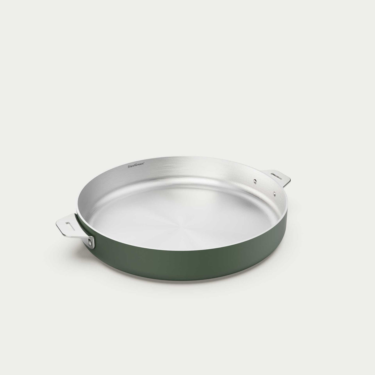 COOKUT La Meravigliosa Padella con Manici 28cm Verde Acciaio Inox
