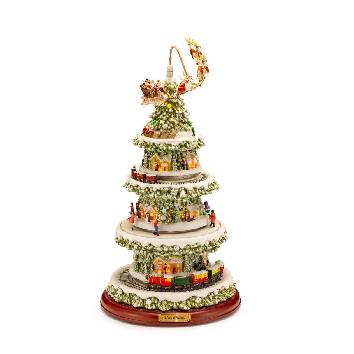 PALAIS ROYAL Carillon Natalizio Albero di Natale con Musica Movimento e LED 46cm