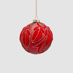 Pallina di Natale EDG in vetro velvet rosso diametro 10 cm