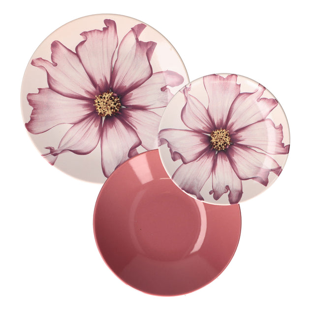 ROSE & TULIPANI  Cosmea Servizio Tavola Set Piatti 18 Pezzi Stoneware