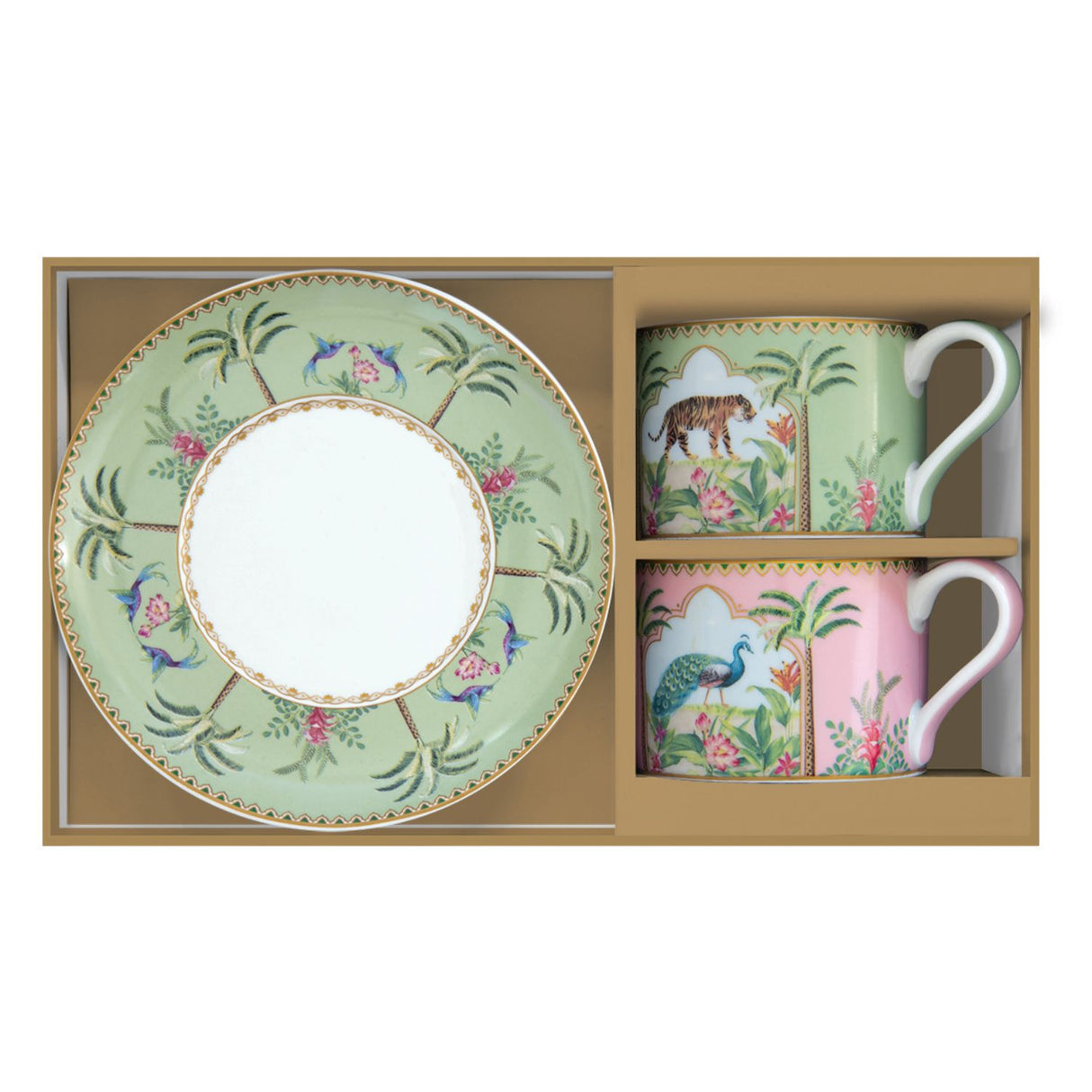 EASY LIFE Paradise Sauvage Set 2 Pieces Tea Cups with Saucer 240ml Porcelain