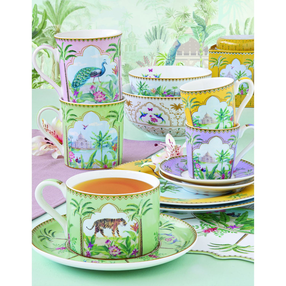 EASY LIFE Paradise Sauvage Cake Plate 32cm with Porcelain Server