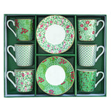 EASY LIFE Floral Fantasy Set 6 Pezzi Tazzine Caffè Espresso con Piattino 100ml Porcellana