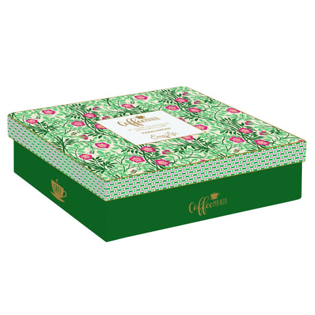 EASY LIFE Floral Fantasy Set 4 Pezzi Bicchierini Caffè con Piattini in Bamboo 110ml Porcllana