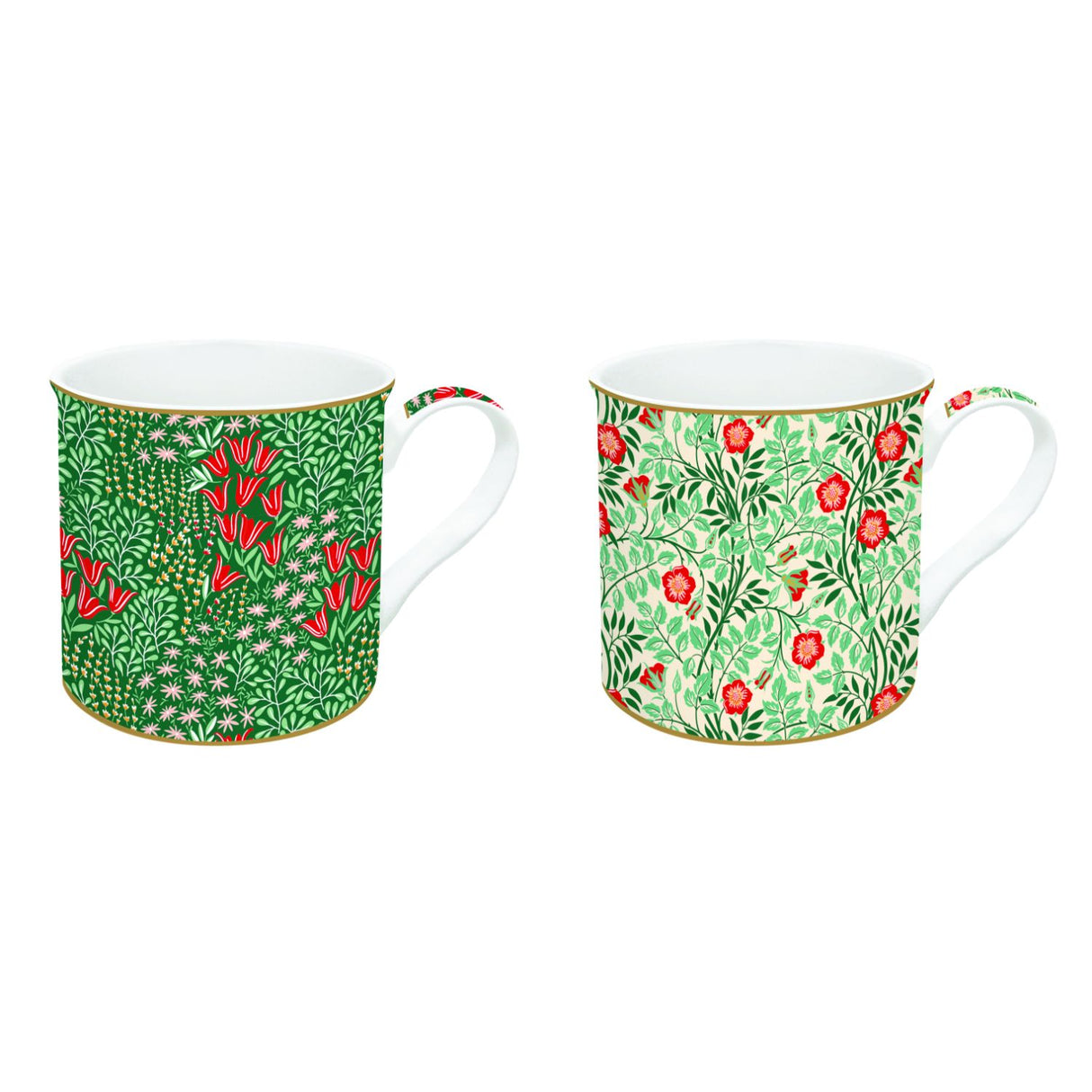 EASY LIFE Floral Fantasy Set 2 Pezzi Tazze Mug 300ml Porcellana