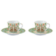 EASY LIFE Jungle Vibes Set 2 Pezzi Tazzine Caffè Espresso con Piattino 80ml Porcellana