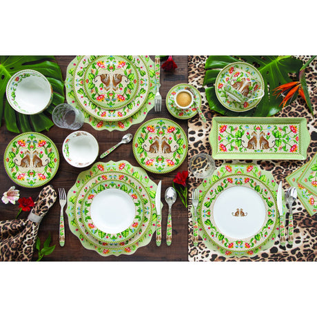 EASY LIFE Jungle Vibes Vassoio 35x15cm Porcellana