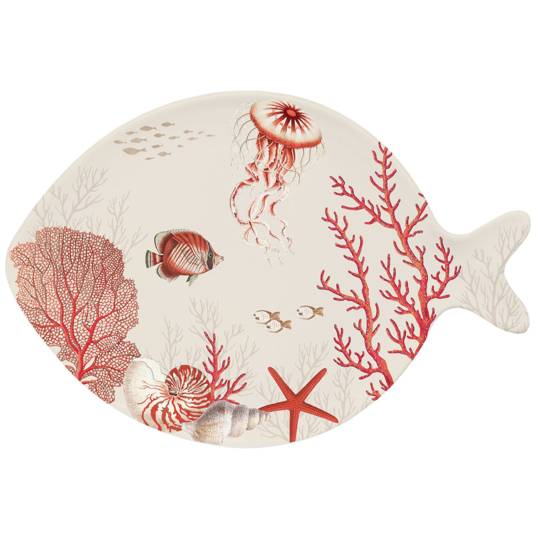 EASY LIFE Coral Reef Piatto Vassoio 27x19cm Porcellana