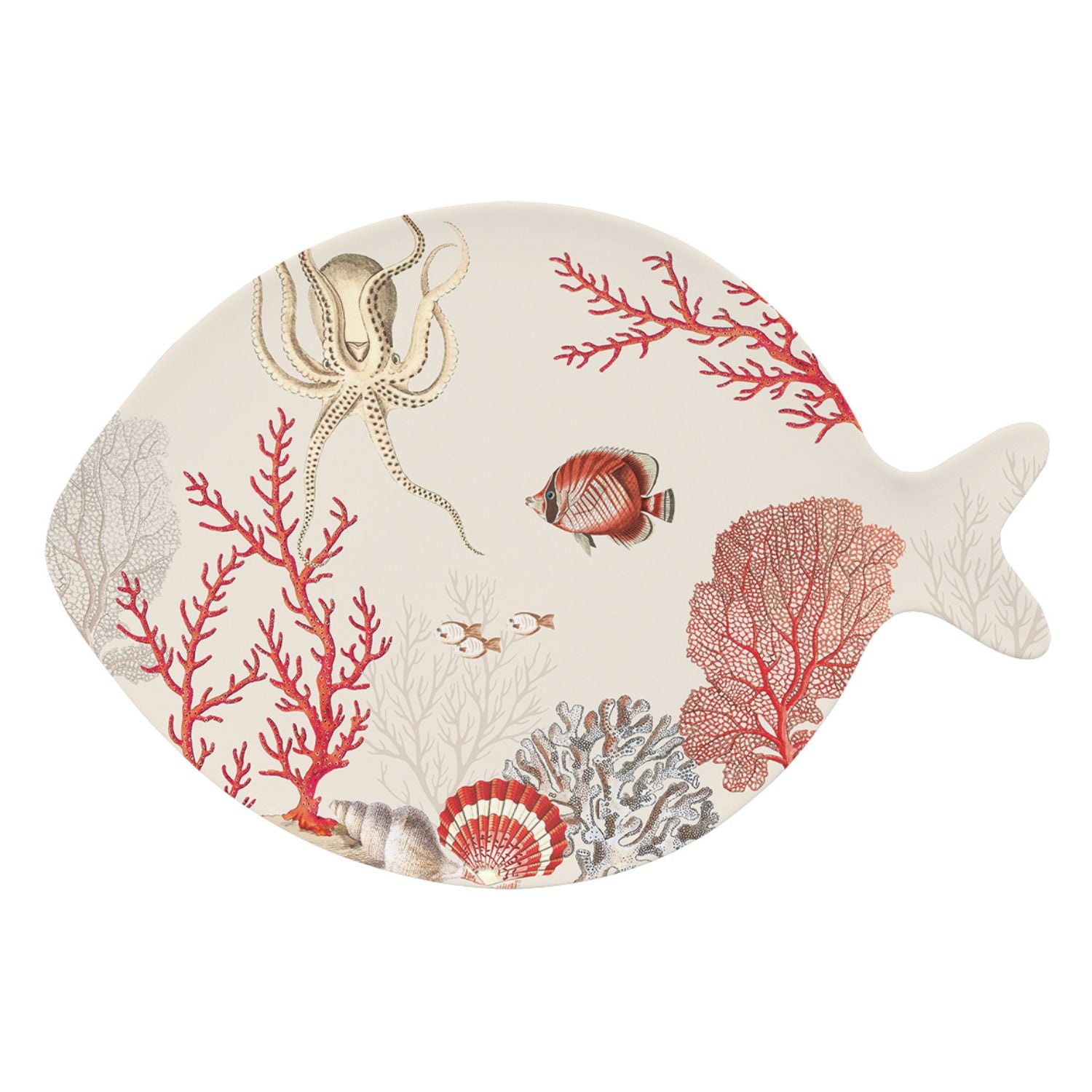 EASY LIFE Coral Reef Piatto Vassoio 31x21,5cm Porcellana