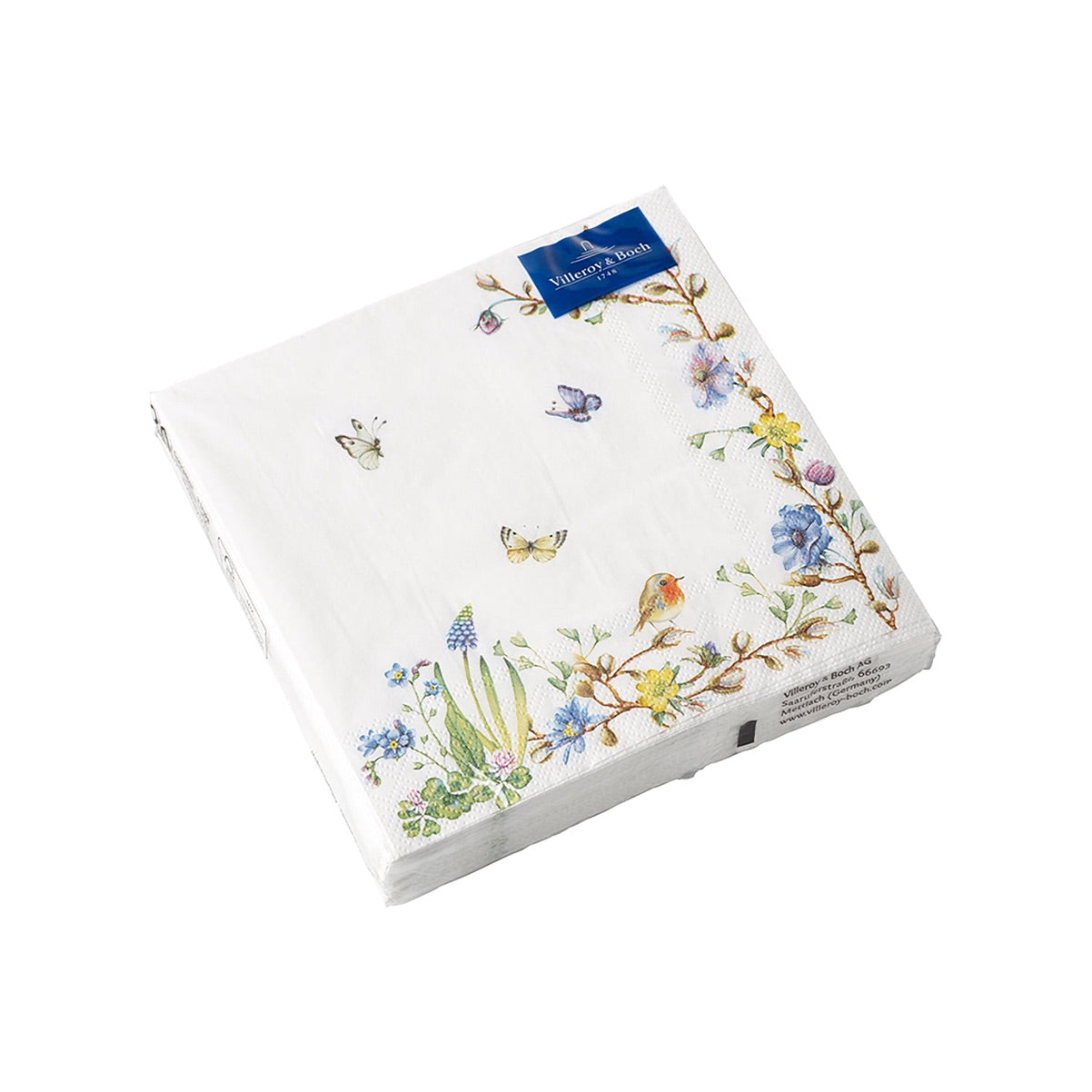 VILLEROY & BOCH Spring Fantasy Tovaglioli Farfalle e Fiori 20 Pezzi 25x25cm Carta