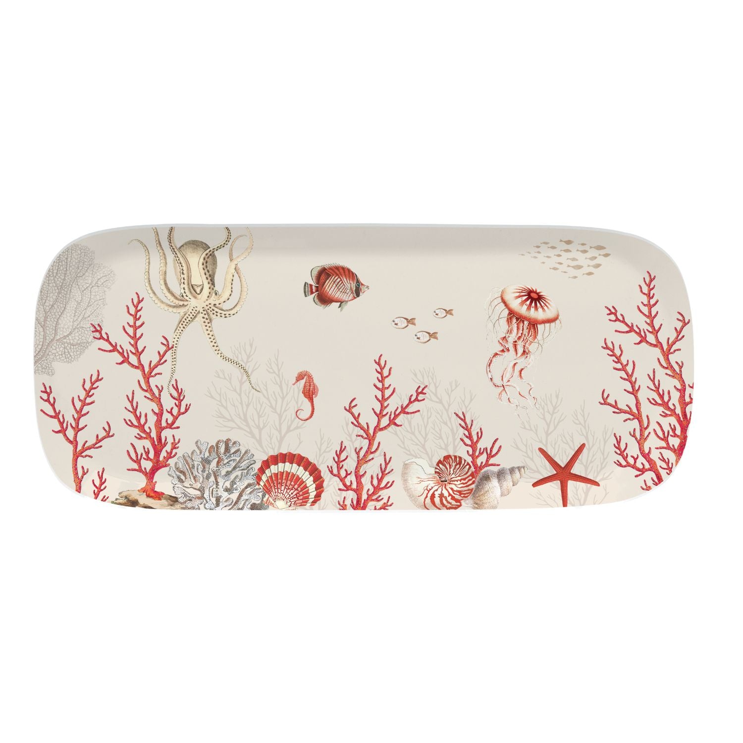 EASY LIFE Coral Reef Vassoio Ovale 40x17,5cm Melamina