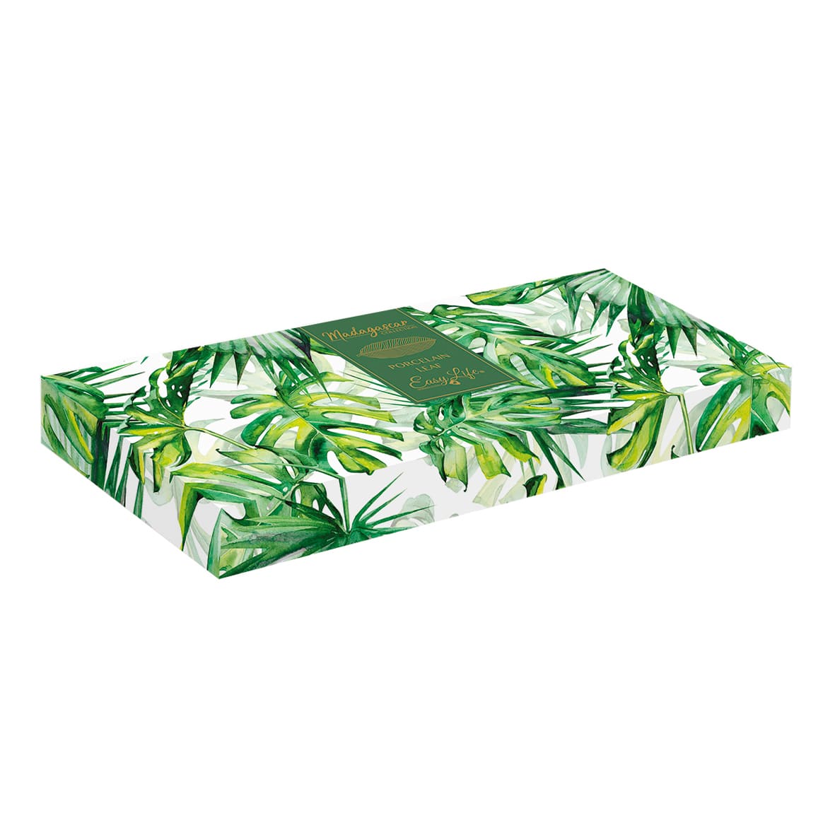 EASY LIFE Tropical Bowl Leaf Cup 39x16 cm Green Porcelain