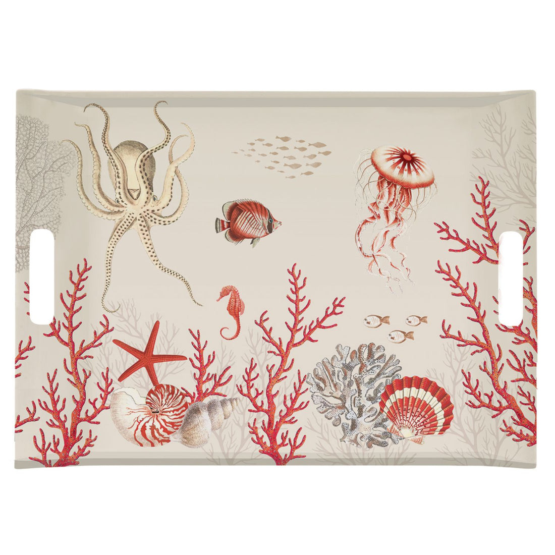 EASY LIFE Coral Reef Vassoio con Manici 38x27cm Melamina