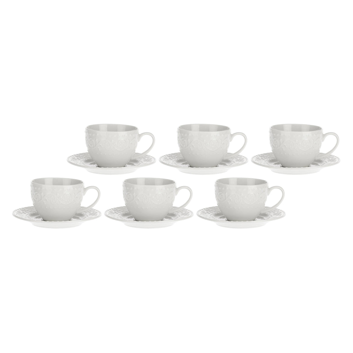 Set 6 tazze caffè Sognante La Porcellana Bianca in porcellana 100ml