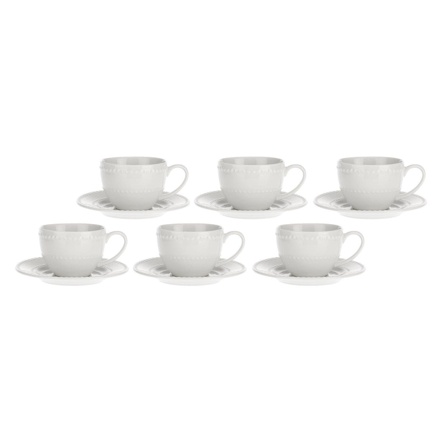 LA PORCELLANA BIANCA Collina Tazza Caffè Espresso con Piattino Set 6 Pezzi 100ml