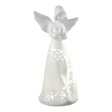 MASCAGNI CASA Porcelain Christmas Angel with LED 24cm White