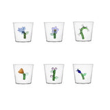 ICHENDORF Botanica Fiore Set 6 Pezzi Tumbler Bicchieri 8,5cm 350ml Vetro Borosilicato