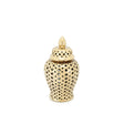ABHIKA - Vaso Ming Cross Decorazione Ingresso Salone H28cm D16cm Ceramica Oro