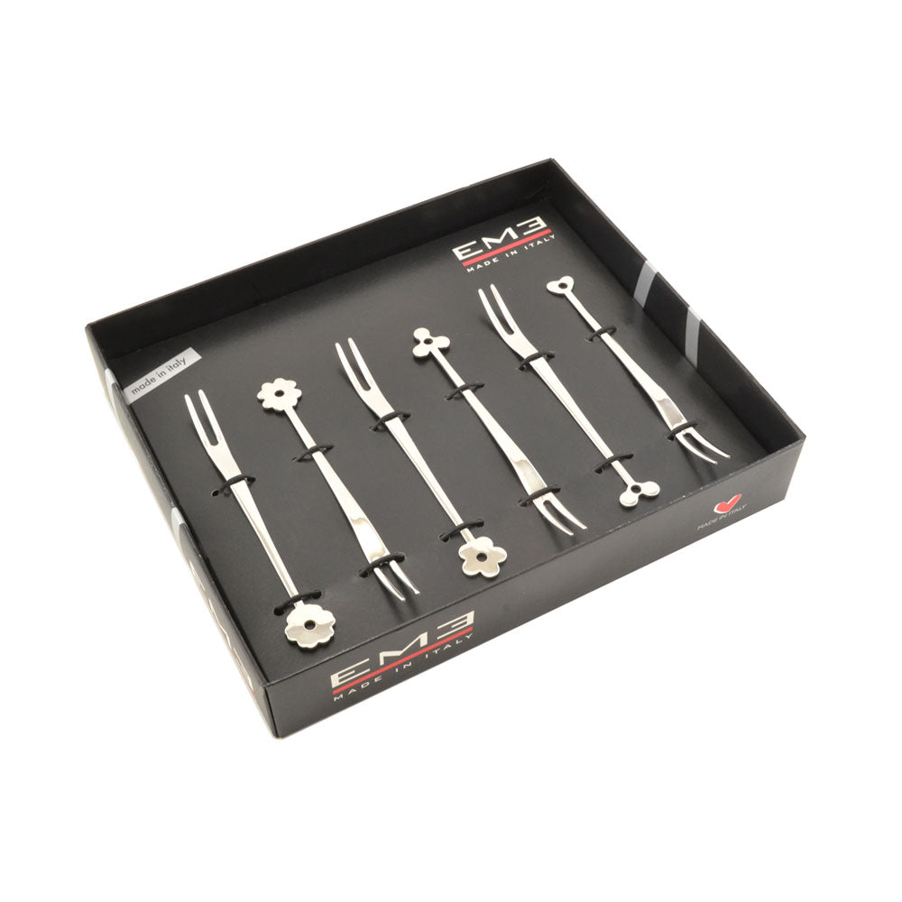 EME Cadeau Forchettina Party Set 6 Pezzi Assortiti 127mm Acciaio Inox Made in Italy