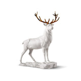 LLADRO' Scultura Cervo Bianco Rame 52x41cm Porcellana