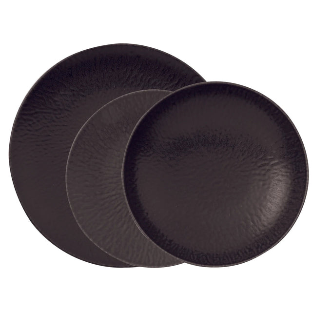 Set piatti Onyx Arthur Krupp in stoneware nero 12 pezzi