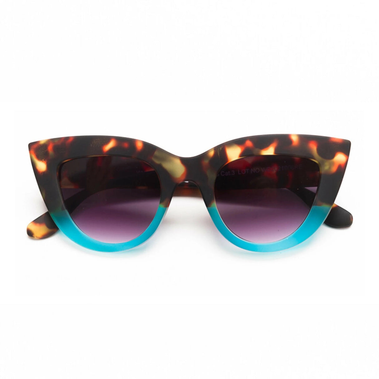 OKKIA Claudia Occhiali da Sole Donna Big Cat Eye Avana Blu