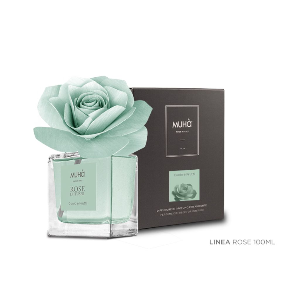 MUHA' Rosa 100ml Profumatore D'Ambiente Diffusore Cuoio e Frutti