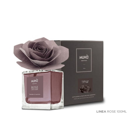 MUHA' Rosa 100ml Profumatore D'Ambiente Diffusore Vaniglia e Liquirizia