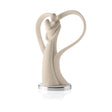 BONGELLI PREZIOSI Statua Figura Innamorati Cuore Nocciola 39cm Marmorino Base Argento