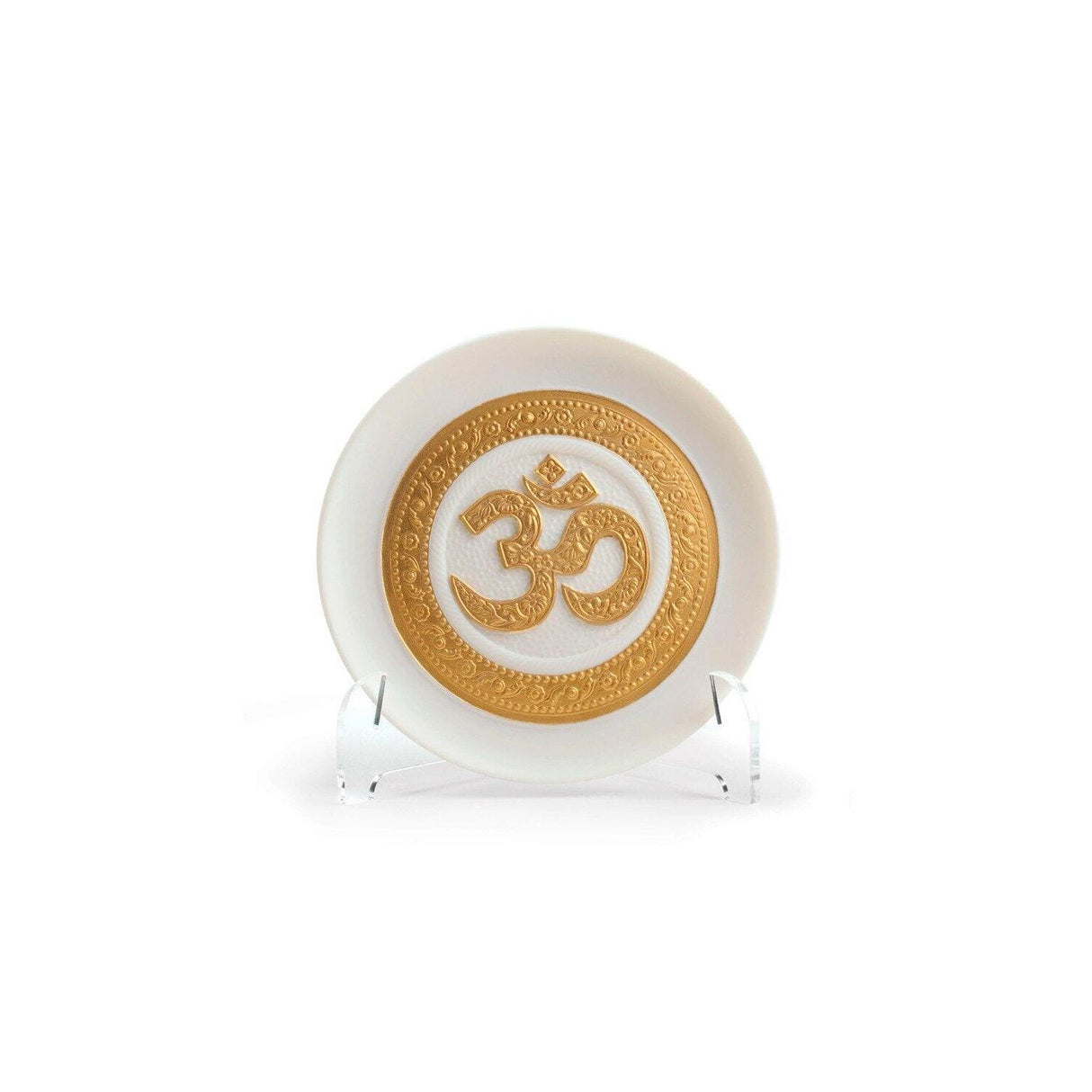 LLADRO' Piatto Decorativo Om Lustro Oro 10x10cm Porcellana