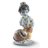 LLADRO' Figurina Krishna Butterthief 21x10cm Porcellana