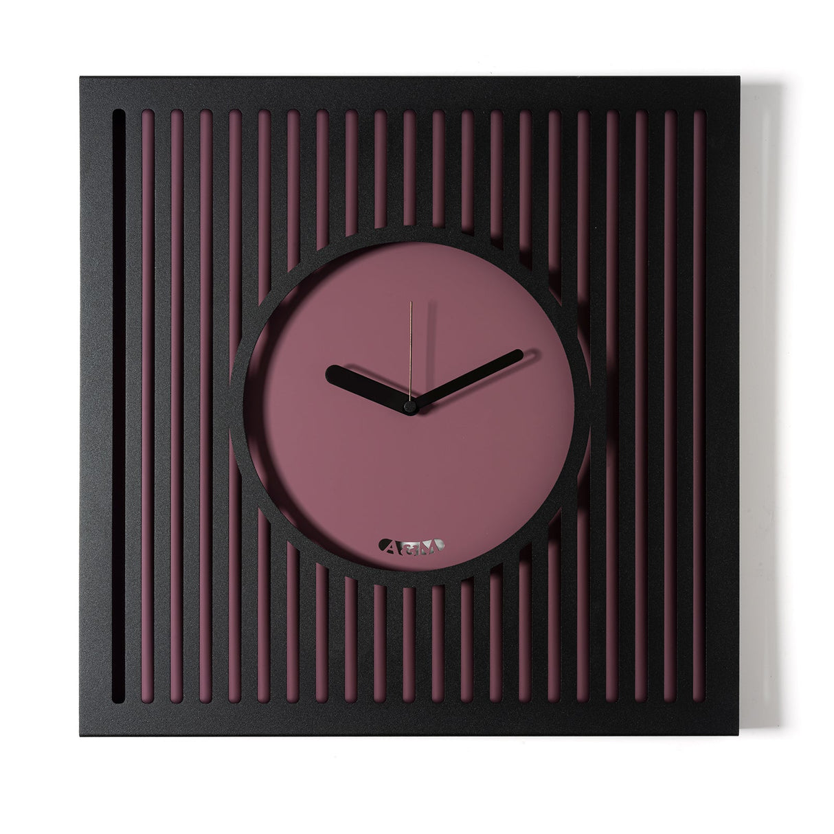 ARTI & MESTIERI Orologio da Parete Elegante Tiffany Grande Nero Viola Ametista 50x50cm