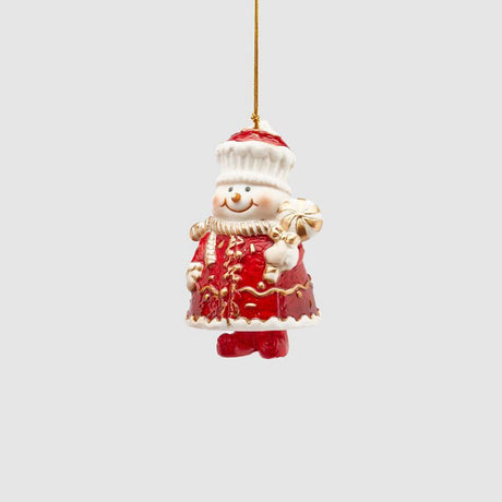 EDG Enzo De Gasperi Appendino Addobbo Albero di Natale 10cm Pupazzo di Neve