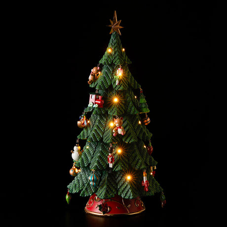 EDG Enzo De Gasperi Albero di Natale con Addobbi e LED 52cm Resina Decorazione Natalizia