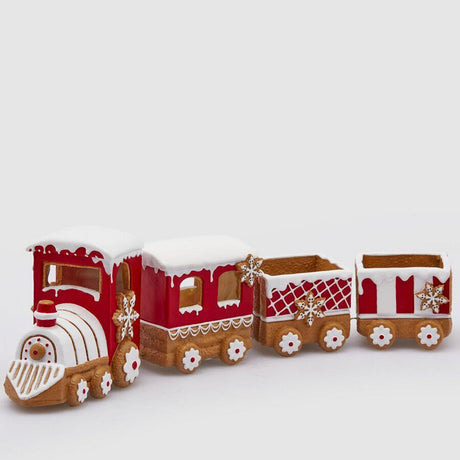 EDG Enzo De Gasperi Decorazione Natalizia Treno Polar Express con Luci LED 14x69cm Resina