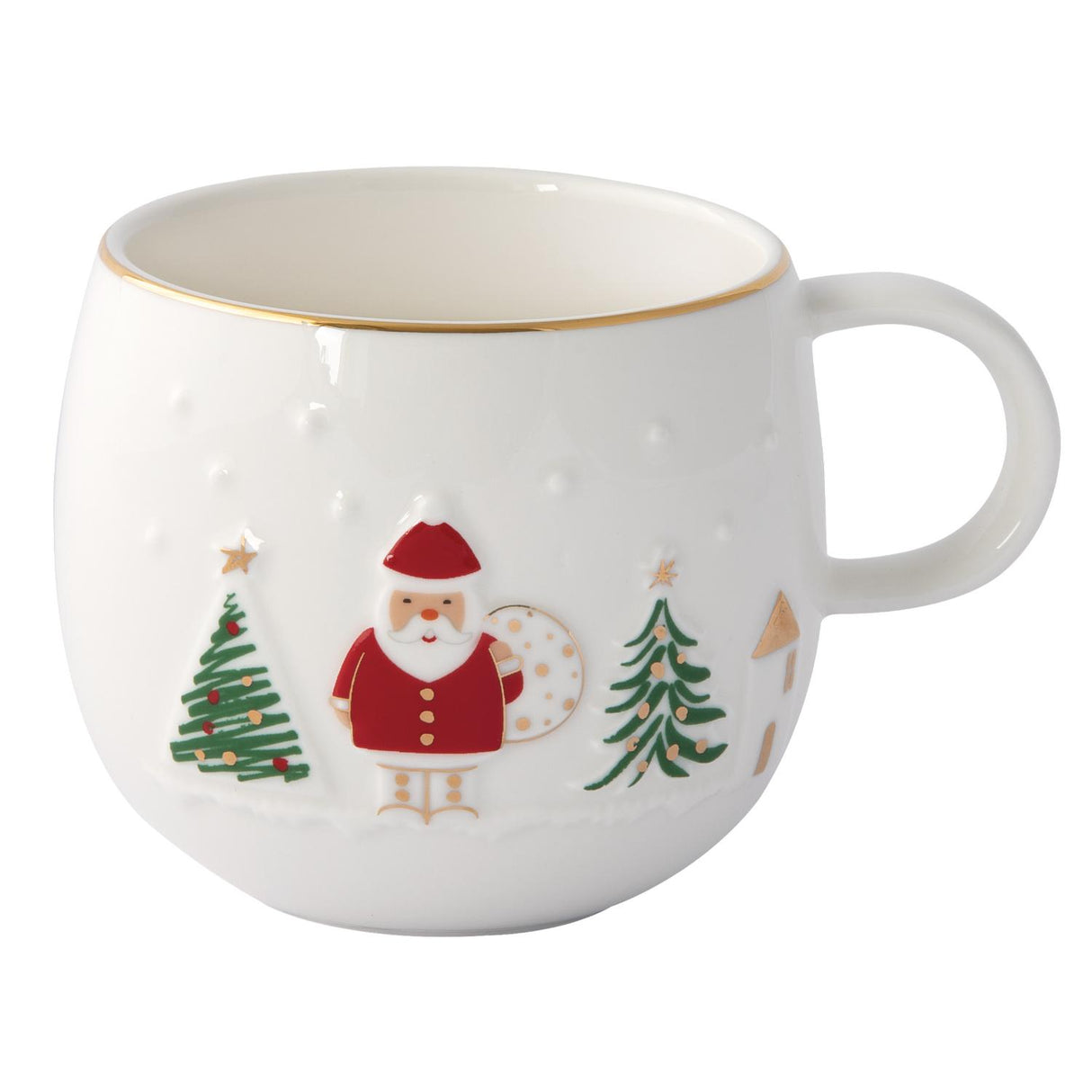 EASY LIFE Let It Snow Tazza Mug Natalizia Babbo Natale 400ml Porcellana