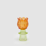 EDG Enzo De Gasperi Portacandela Tulipano Spring 14x7cm Arancio Vetro