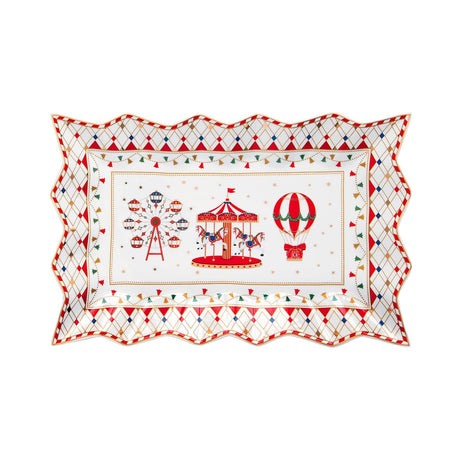EASY LIFE Christmas Wonderland Piatto da Portata 35x23cm Porcellana Tavola di Natale