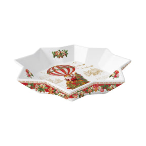 Vassoio tondo Christmas Memories Easy Life in porcellana 25 cm